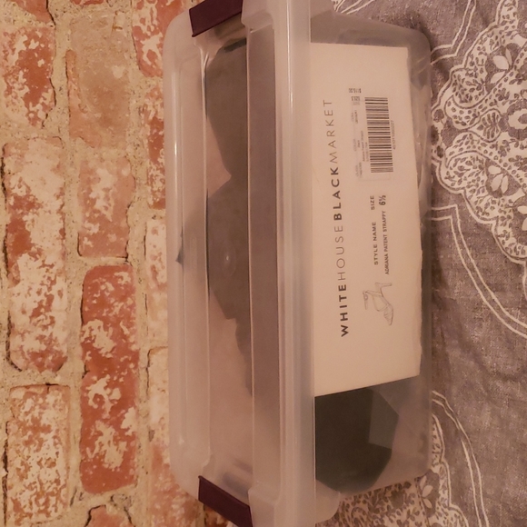 WHBM New Strappy black patent heels in Black size 6.5 - Picture 7 of 7